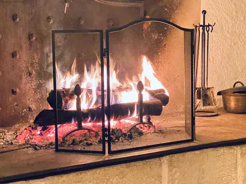 Feu de cheminée dans le séjour